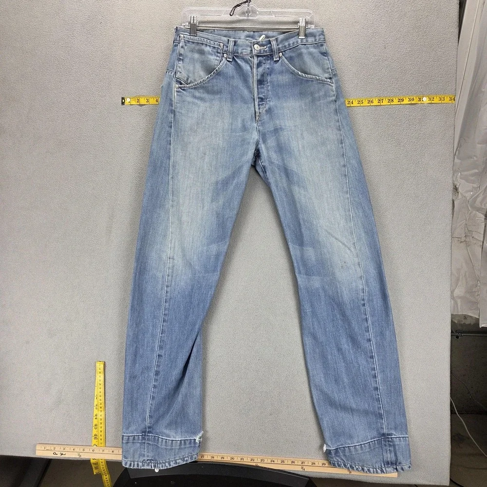VTG Levis Engineered Jeans Mens Blue Twisted Button Fly Light Wash Fits 30x33